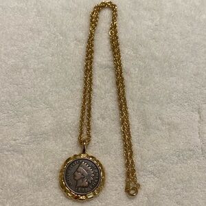 Vintage Indian head penny necklace